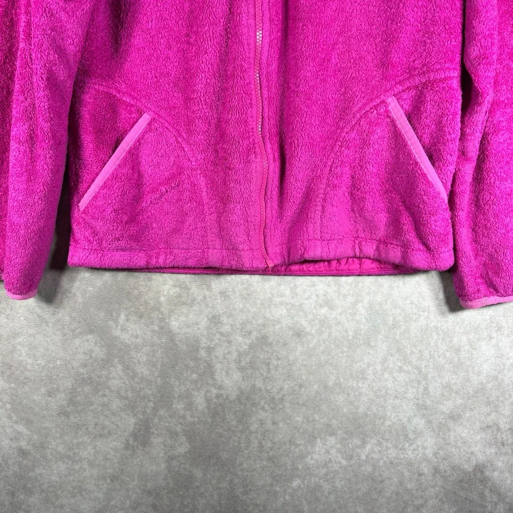 The North‎ Face Fleece Jacket Girls Size Large Pink Oso Hoodie Full Zip Hooded